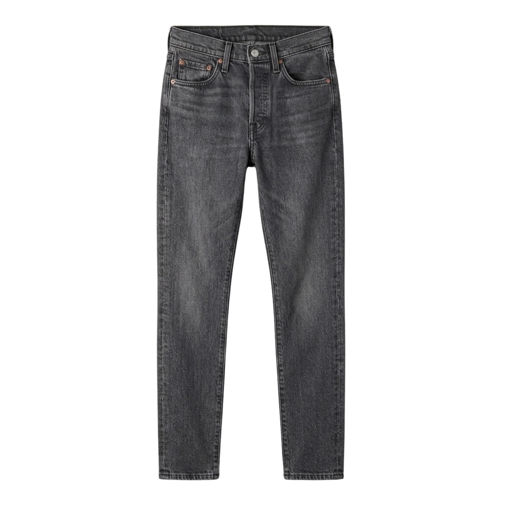 Levi's 501 Skinny Jeans Women W24 L30 Charcoal Grey High Rise Button Fly‎ Denim